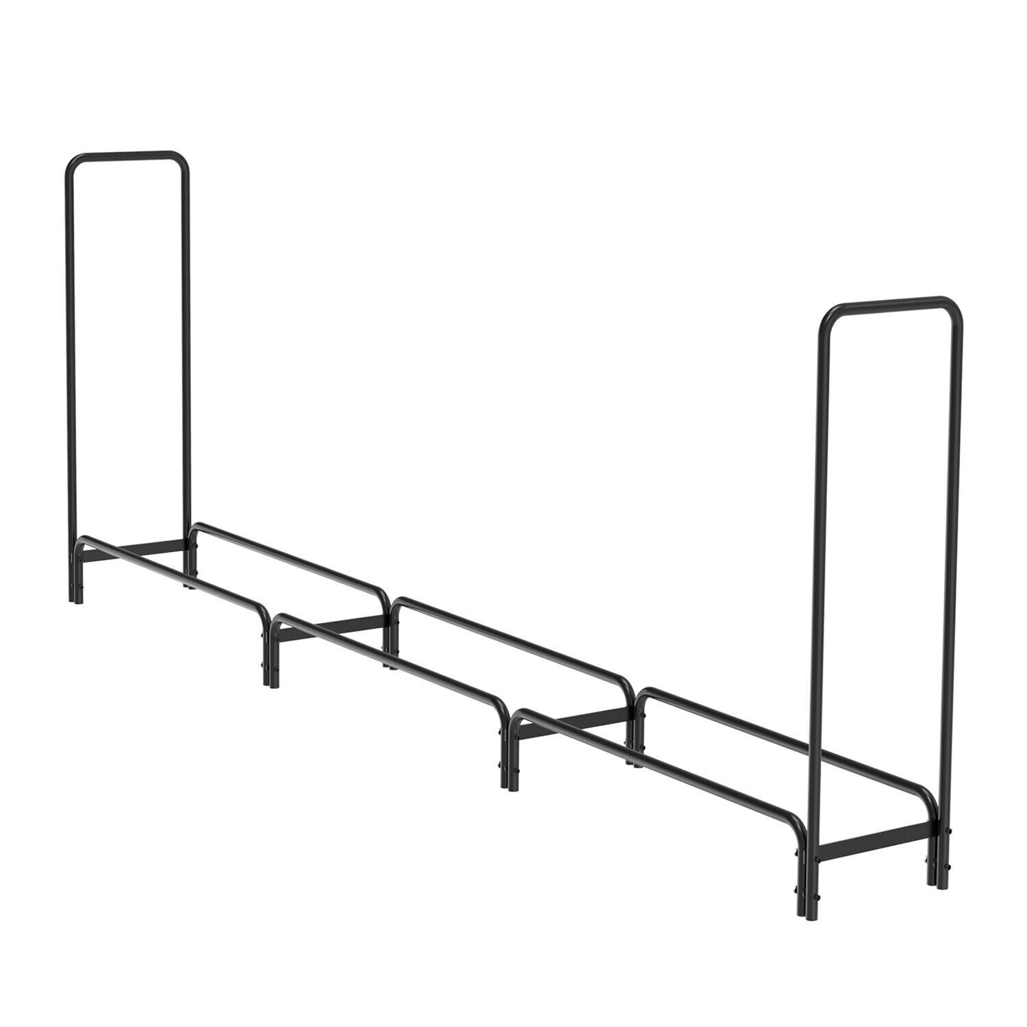 XXL Steel Firewood Rack Freestanding Fire Log Wood Large Holder Storage Solution