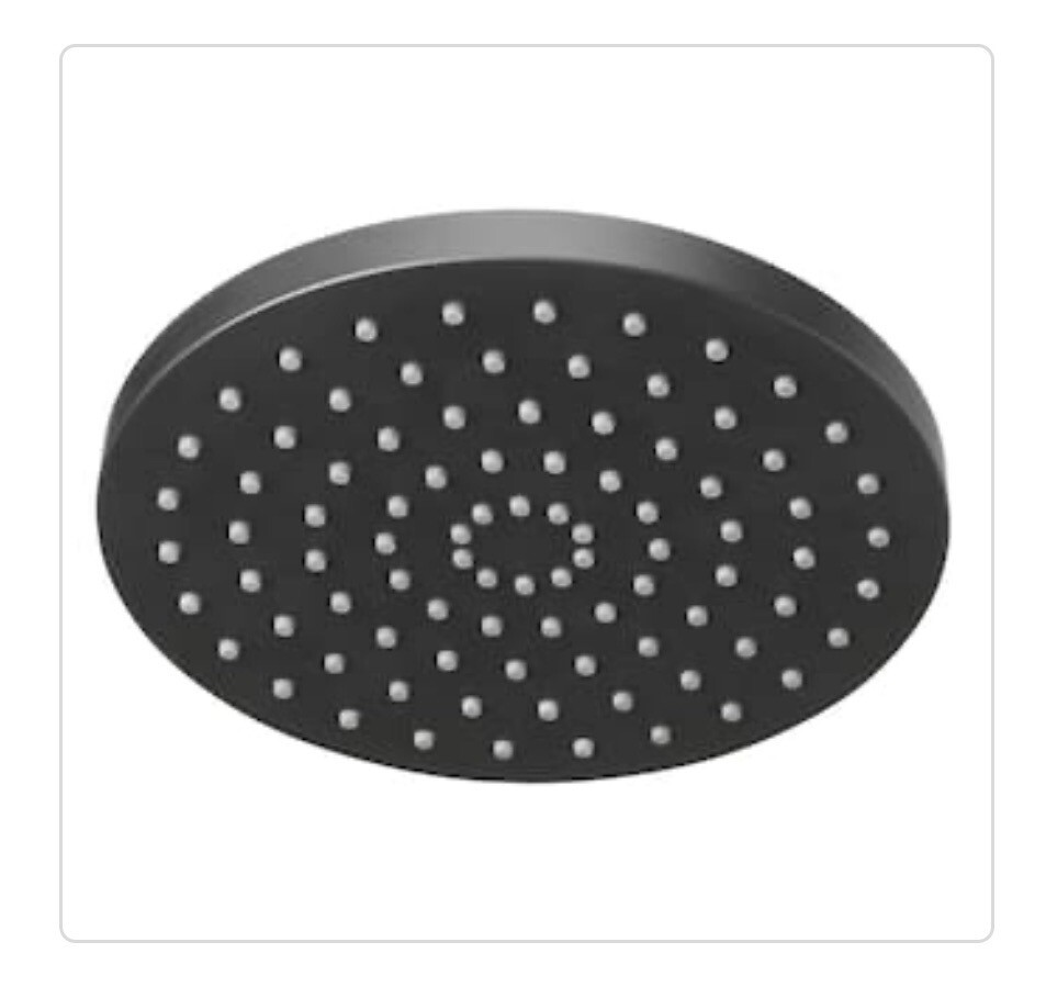 Glacier Bay1-Spray Pattern 8” Single Ceiling Mount Fixed Rain Shower Head Black