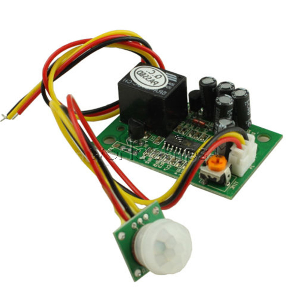 12V PIR IR Pyroelectric Infrared Module Adjustable Relay Output Sensor NEW