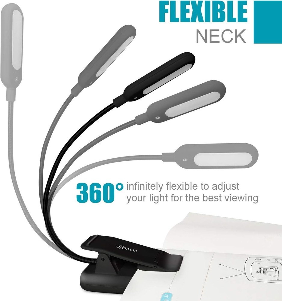 Versatile Reading Light with 7 LEDs, 9 Brightness Modes & Power Indicator