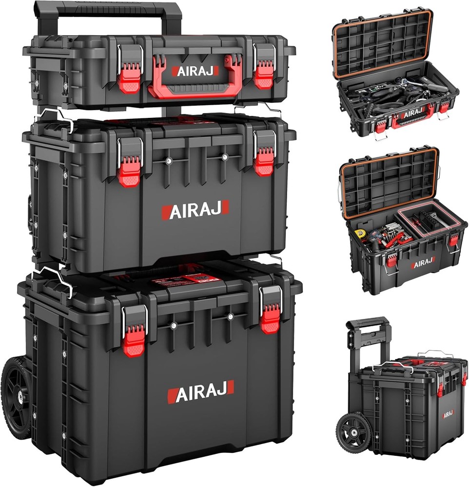 Heavy Duty Modular Stackable Tool Box Organizer Rolling Tool Box Waterproof US