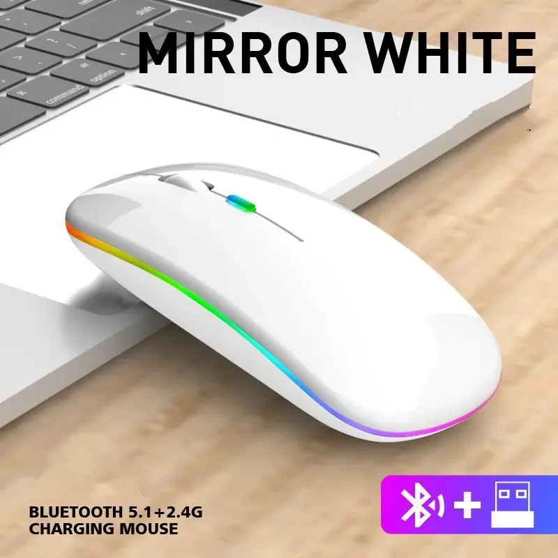 Bluetooth 5.2 Wireless Luminous Mouse Tablet Phone Computer 2.4GHz USB Charging