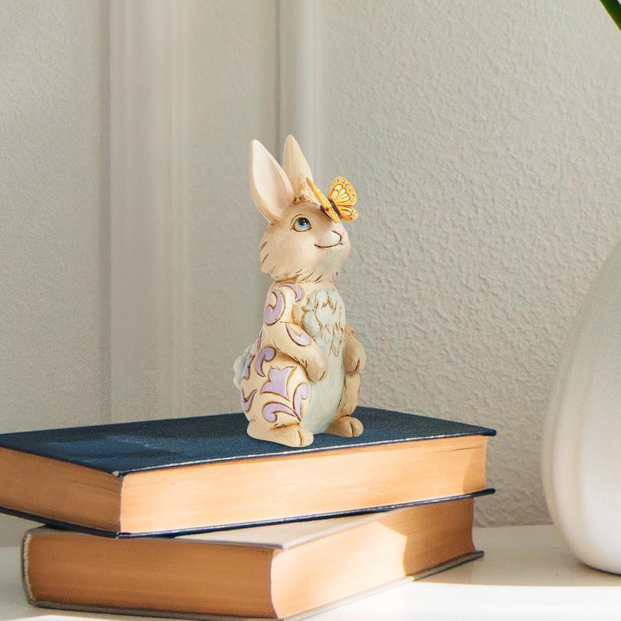 Jim Shore Heartwood Creek Easter Mini Bunny With Butterfly Figurine 6014394
