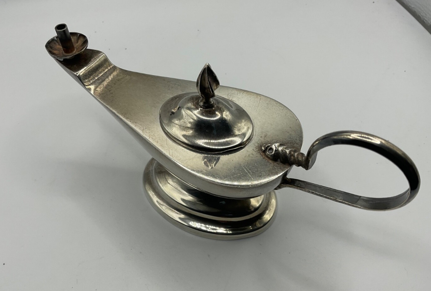 Vintage Maltese 925 Sterling Silver Aladdin Oil Lamp Cigar Lighter JT Malta