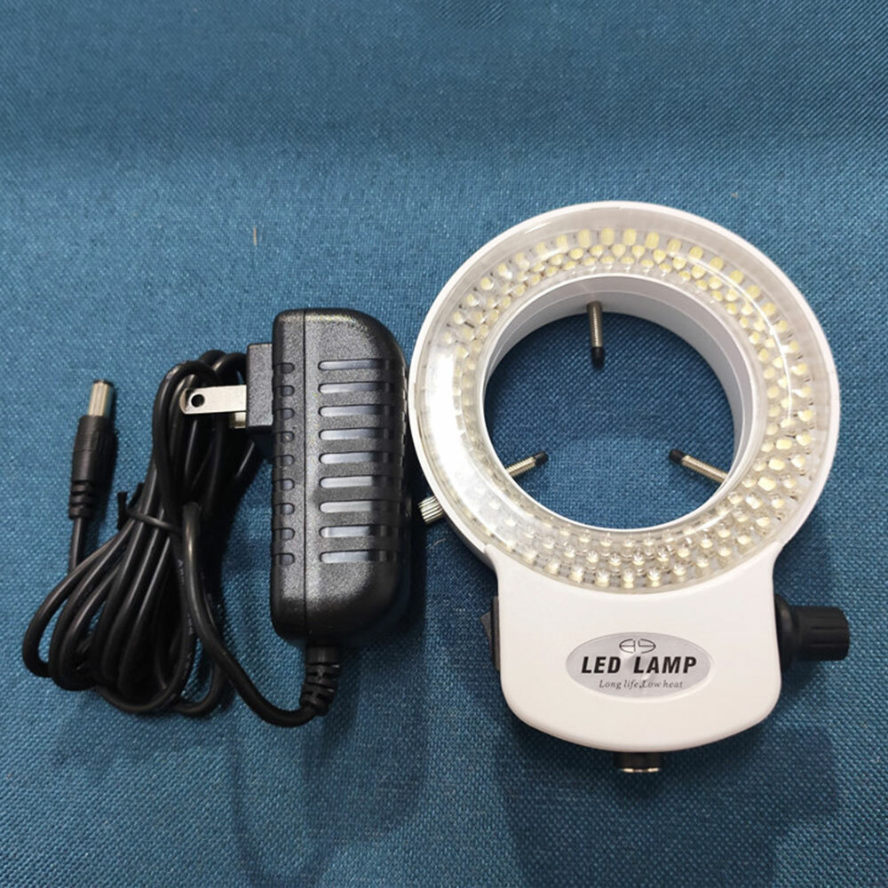 Quick Brightness 144 LED Bulbs Microscope Ring Light Illuminator Lamp US Plug