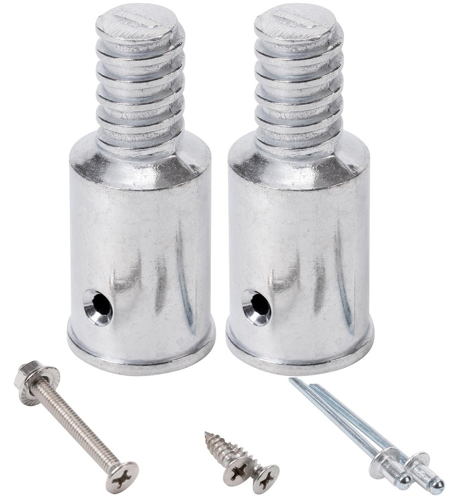 EESC2Y (2-Pack) 1" Threaded Tips Replacement for Extension Poles 1 in, sliver