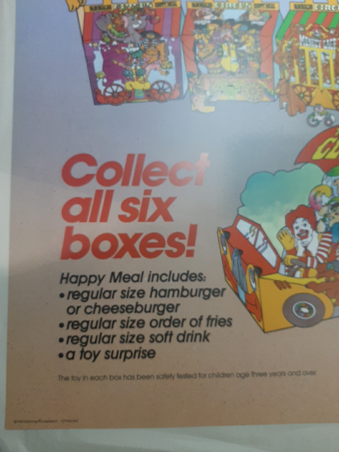 McDonalds Translite Circus Happy Meal 1983