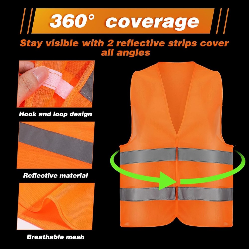 High Visibility Safety Vest Reflective Mesh Breathable Construction Work
