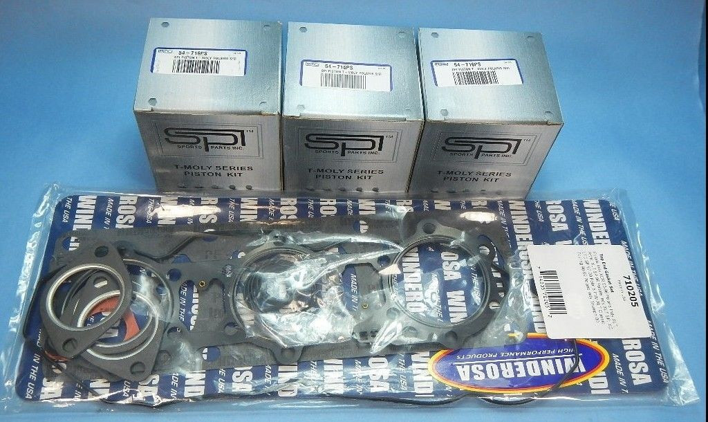 NEW POLARIS 600 TRIPLE PISTONS TOP END GASKET KIT 1995-2000 95-00 XC XCR XLT SP