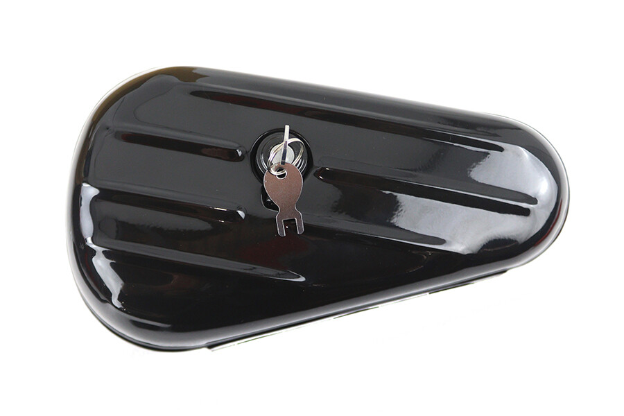 Oval Right Side Black Tool Box fits Harley Davidson