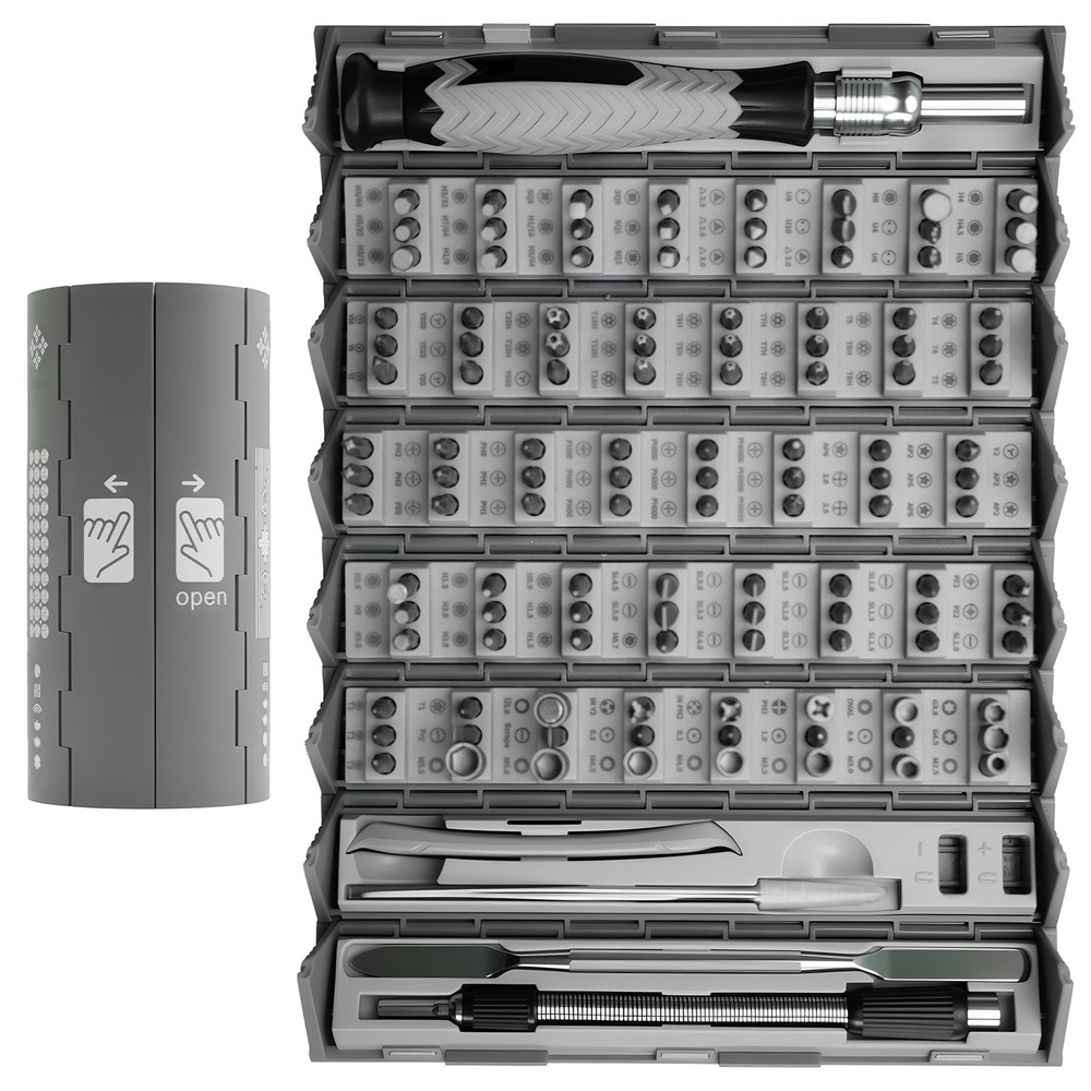 126 Precision Electronics Repair Kit with Roll Case Magnetic Bit Driver Set Tool