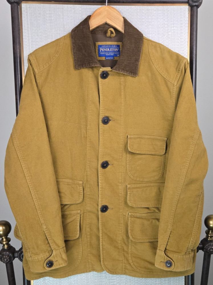 PENDLETON Size Medium Mens Chamois Moleskin Button Hacking Field Jacket Tan Coat