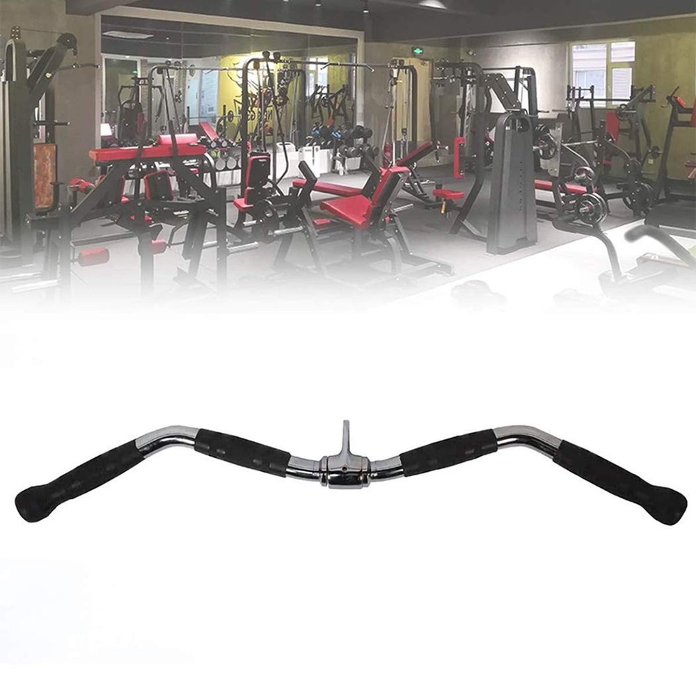 Lat Bar Cable Machine Attachment, Curl Pulldown Bar with Full Rotation and Ru...
