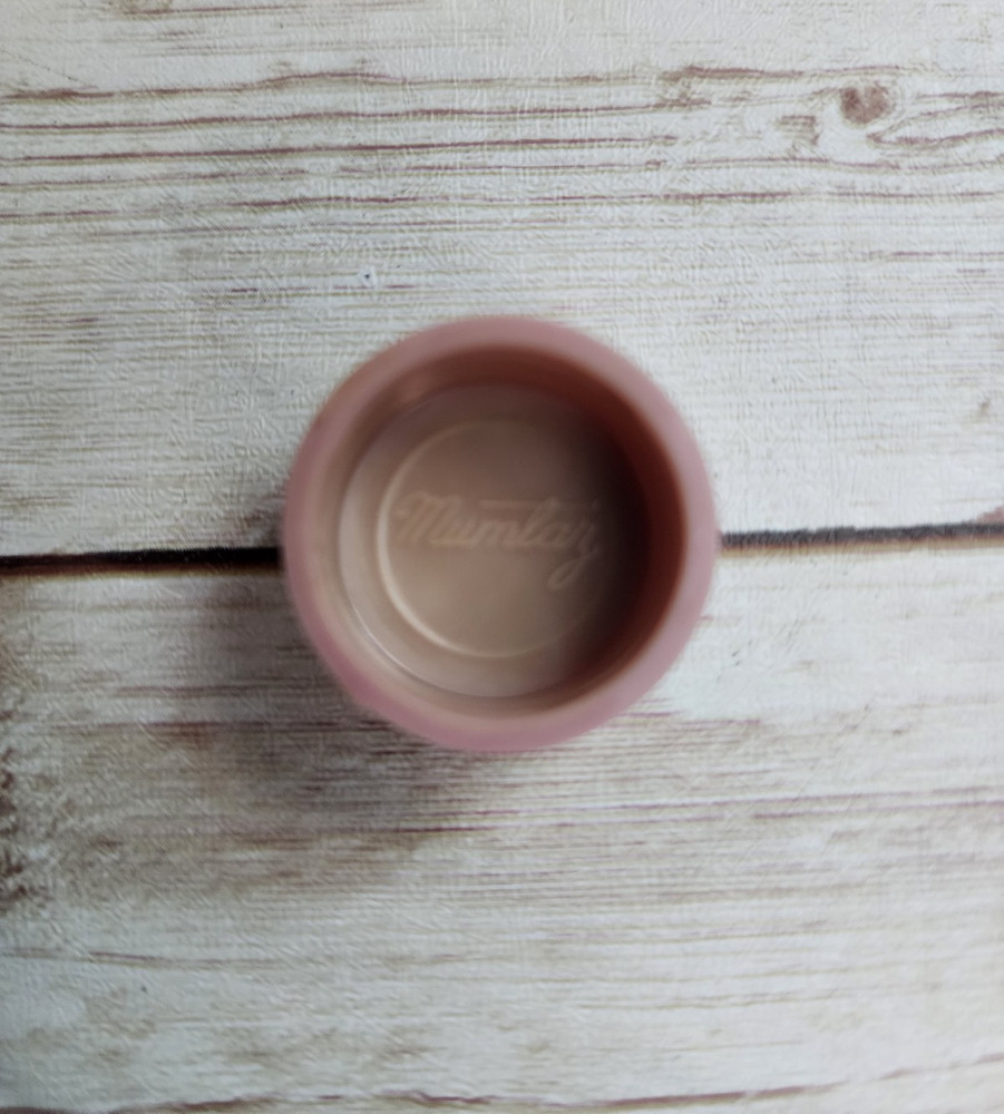 MUMTAZ "Orange Blossom" Solid Perfume Pink Container with Blue Painted Flower