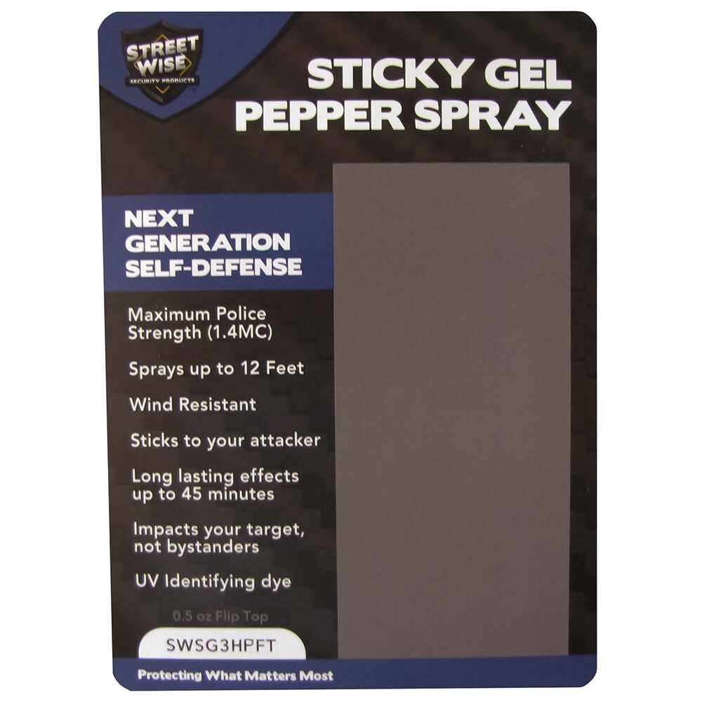 Streetwise STICKY GEL Pepper Spray (2 Pack) 1/2oz Flip Top Keychain Defense PINK