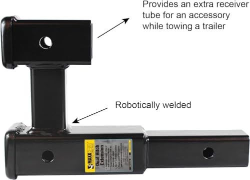 50973 Dual Hitch Extension with Single Post Includes 2 Hitch Pins