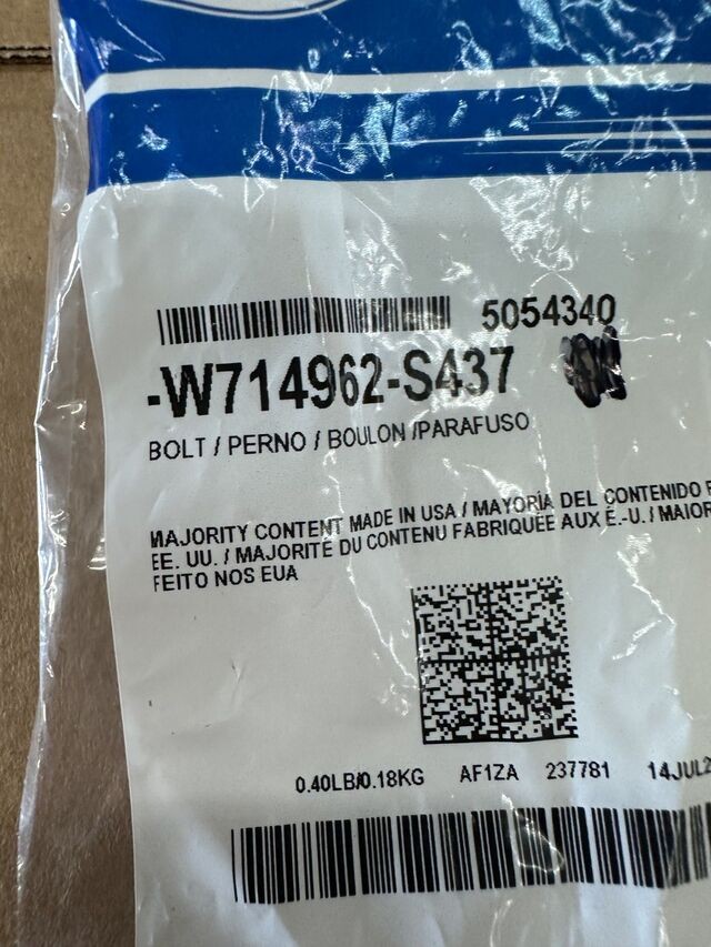 Genuine Ford Engine Water Pump Bolt W714962-S437