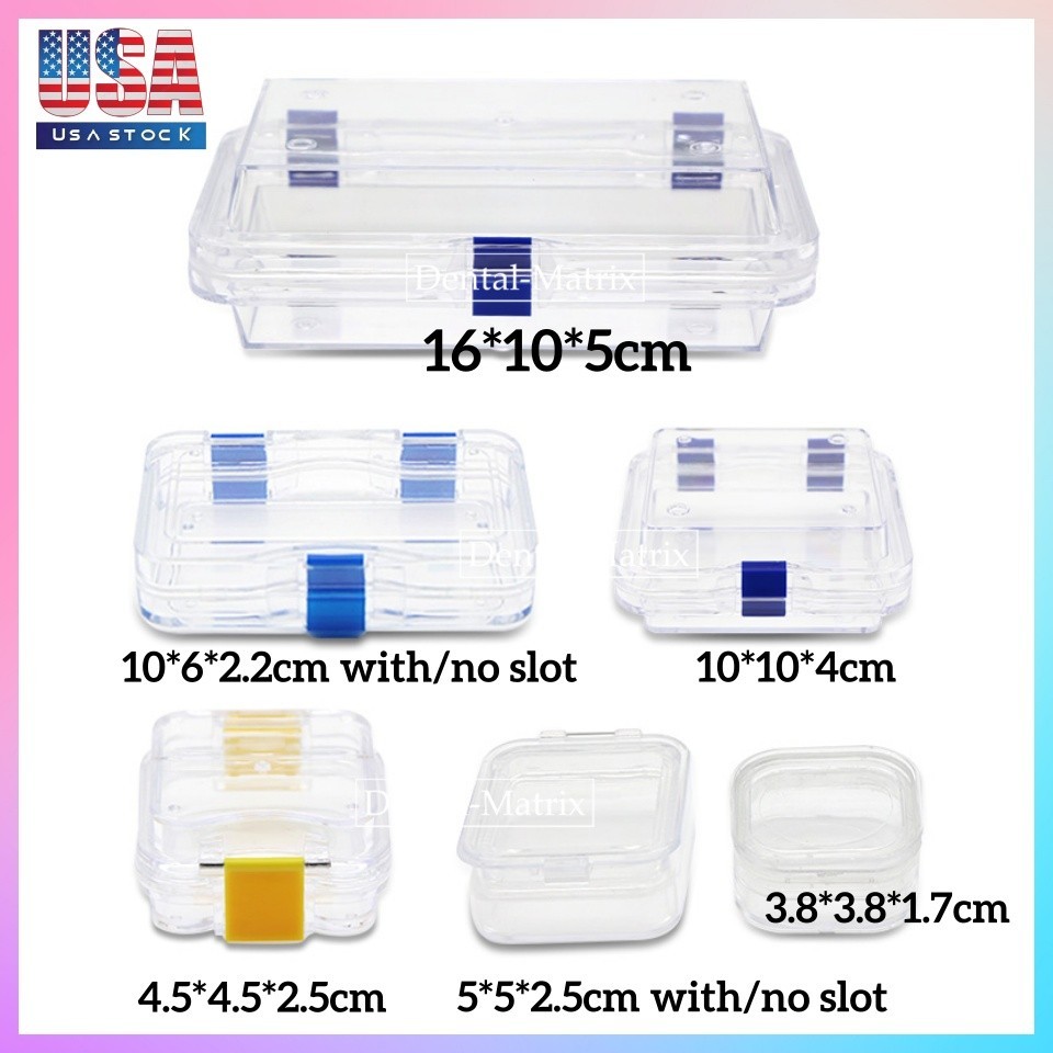 Dental Retainer Denture Storage Box Veneer Membrane Case Boxes with/no slot USA