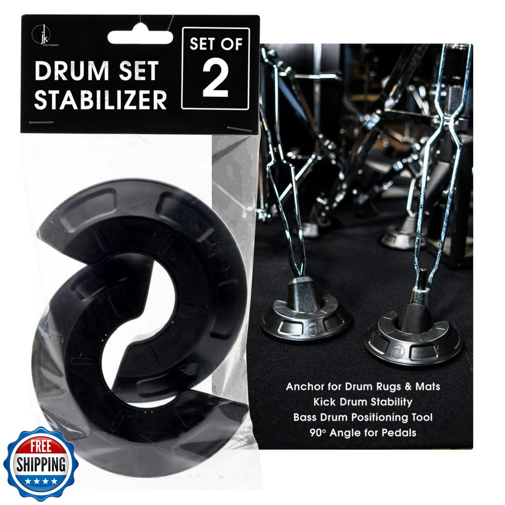 JK DRUMPLATES 2-Pack Drum Hooves | Stabilize Your Drumset | Non-S