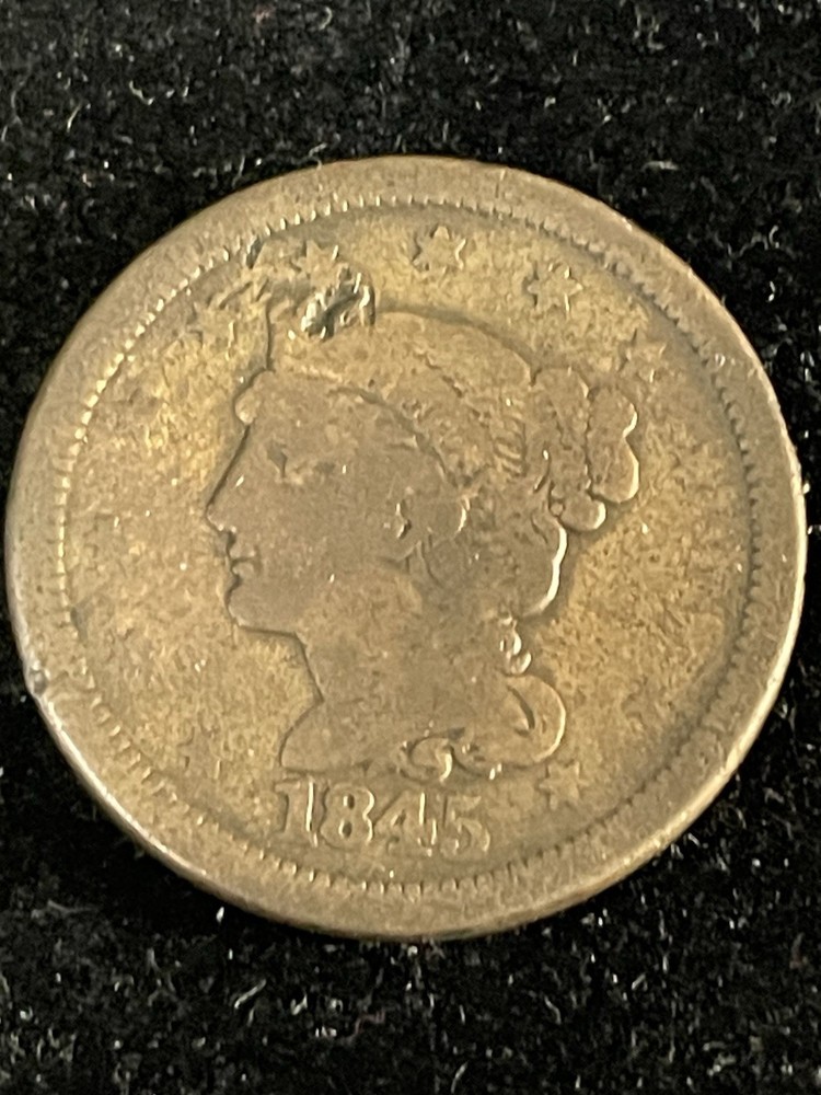 1845 Braided Hair Large Cent
