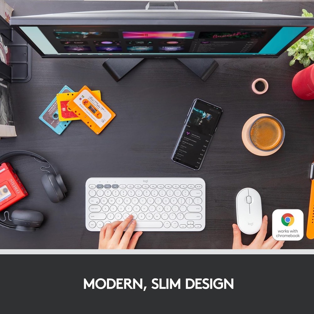 Logitech Slim Wireless Bluetooth Mouse for Mac Off-White Lightweight