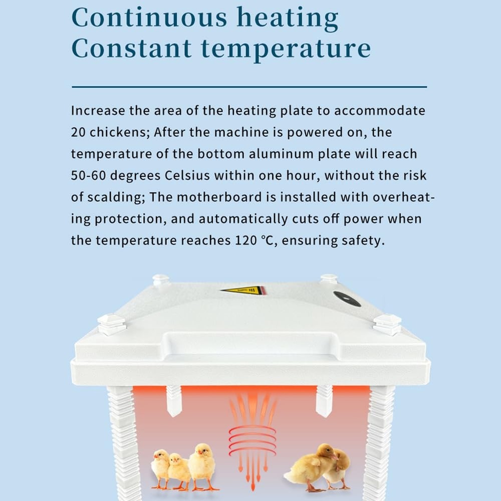 Chicken Brooder Heater for Chicks 12” x 12” for 20 Chicks Chicken Br