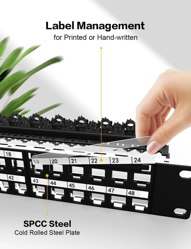 48port Blank Keystone Patch Panel Rackmount&wall Mount 1u 19inch Network Patch P