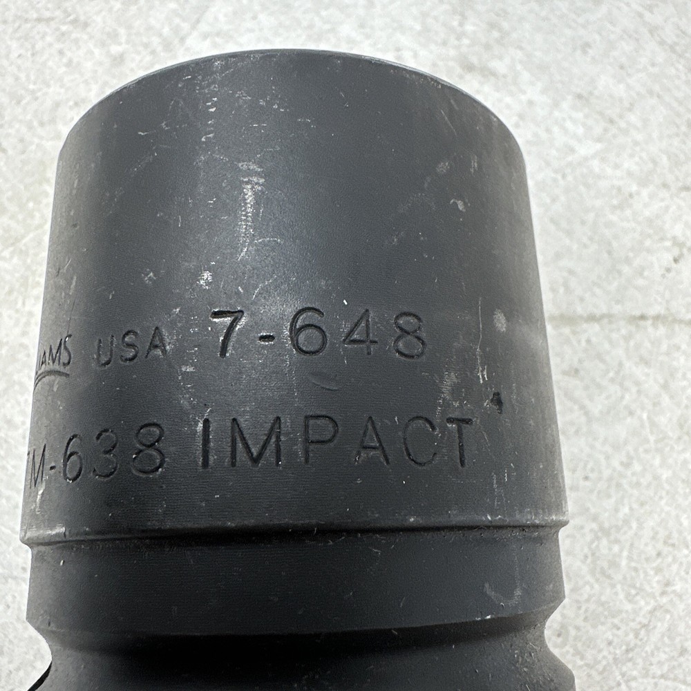 Williams 7M-638 1 inch Drive Impact Socket, 6 Point, 38mm