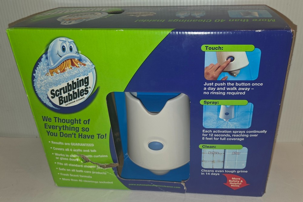 Scrubbing Bubbles AUTOMATIC BATHROOM SHOWER CLEANER Kit w/ 2 Cleaning Solutions
