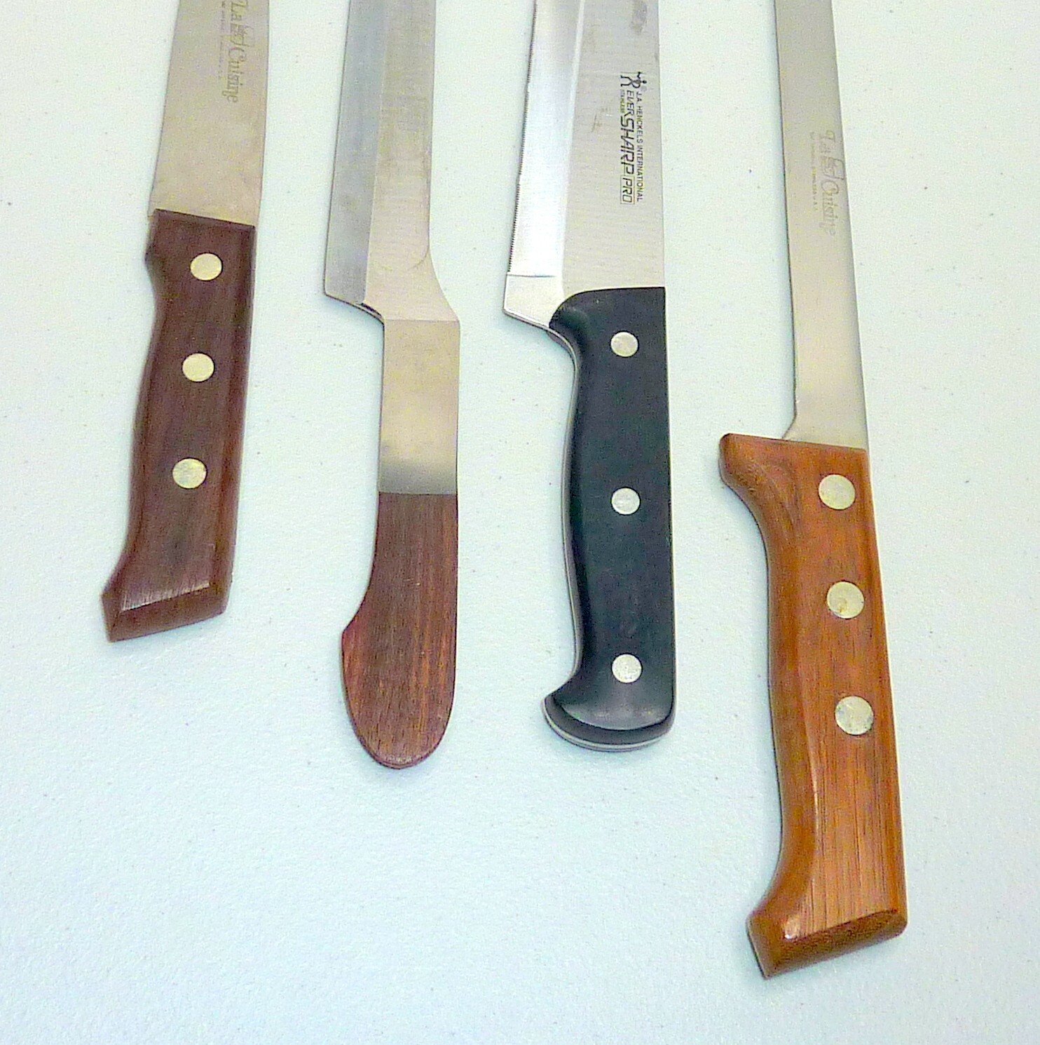 JA Henckels Pro, Cuisine, Wood Handles Japan Vtg. 4 High Quality Knives