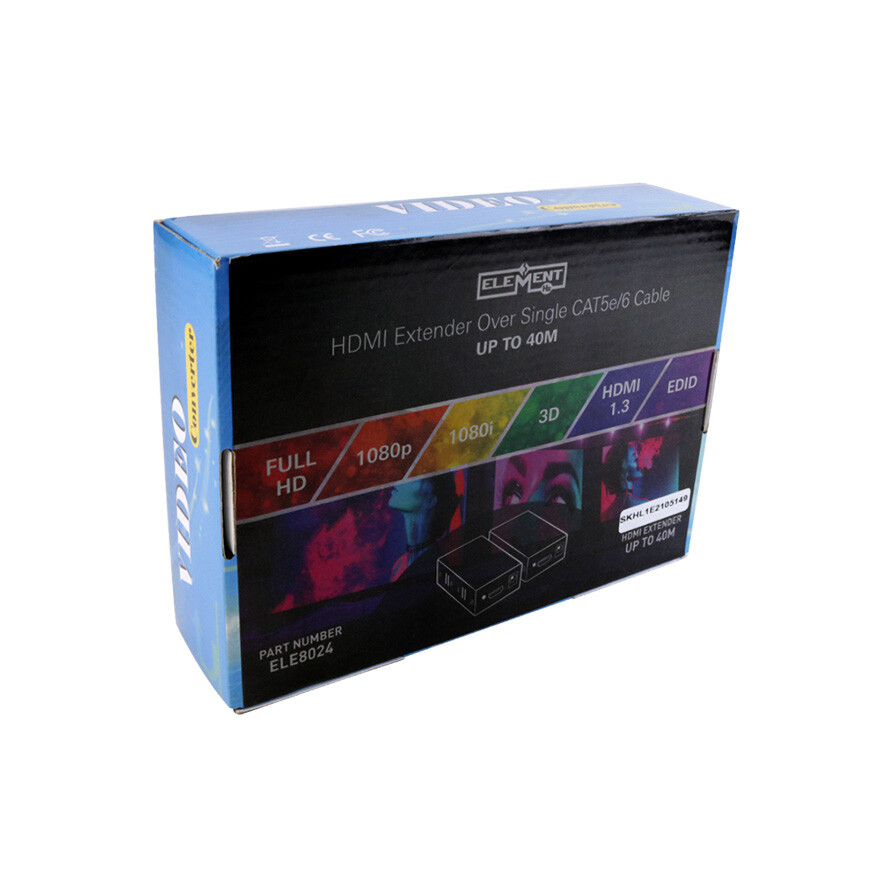 Element-Hz™ HDMI Cable Extender (Over Single CAT5e/6 Cable, Color: Black)