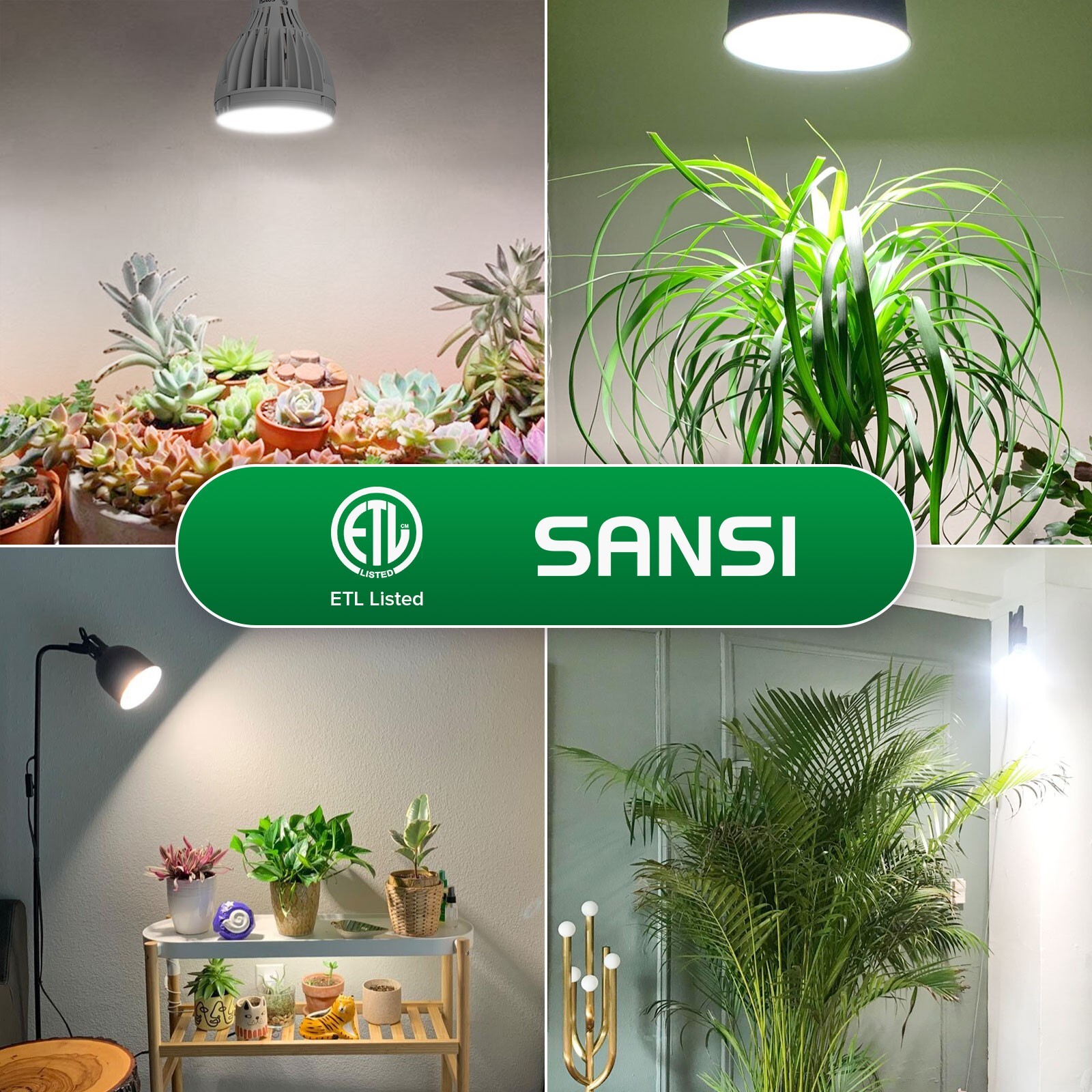 SANSI 24W LED Grow Light Bulb for Indoor Plants Full Spectrum 300W Equivalent