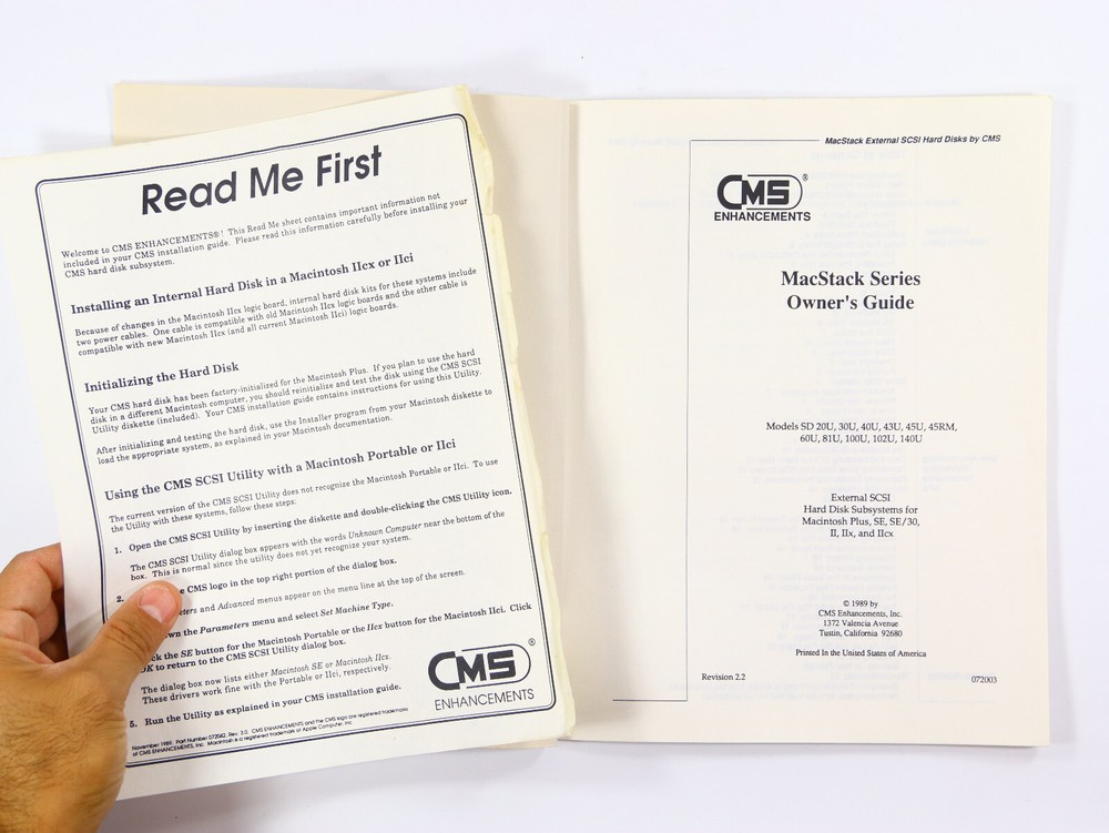 CMS External Apple SCSI Hard Drive Disk Manual - Macstack Series Owner's Guide