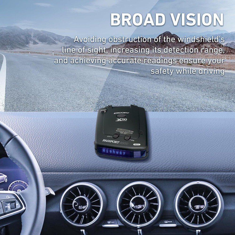 Universal Radar Detector Dashboard Hook Ring Mount Bracket, No-Drill Installation