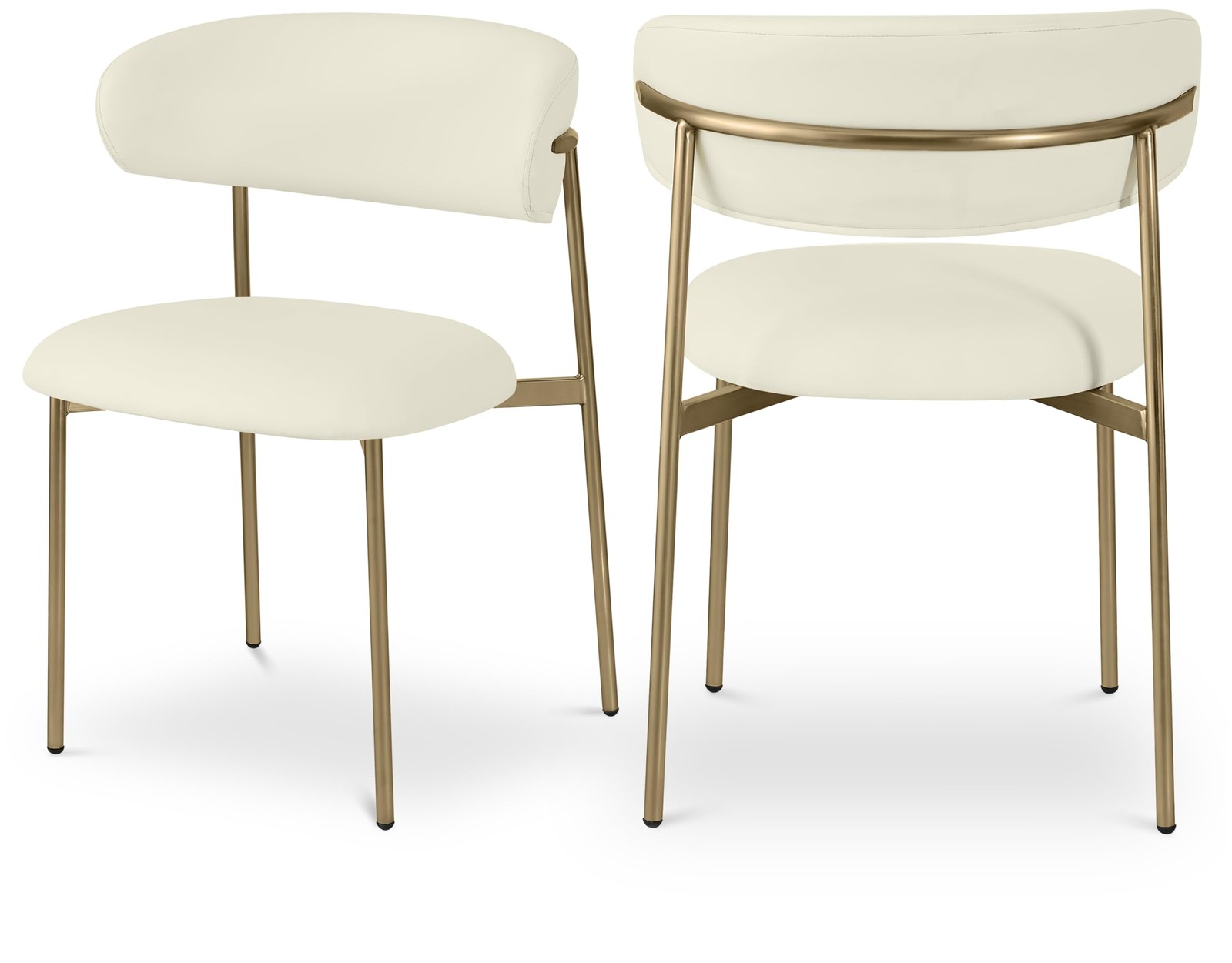 Meridian Furniture Lupita Cream Vegan Leather Dining Chair (Set of 2)