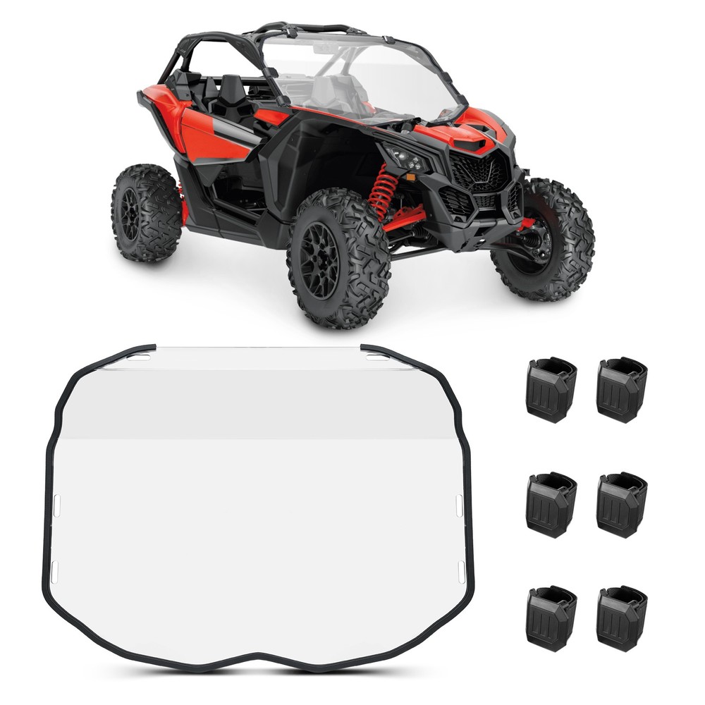 Full Front Windshield Scratch Resistant For Can Am Maverick X3 / Max 2017-2026
