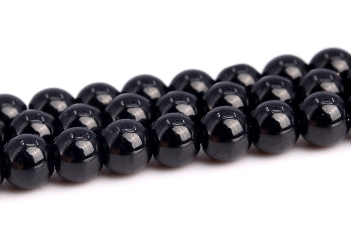 Natural Black Tourmaline Beads Brazil Grade AAA Round Loose Beads 3/4/5/6/8/10MM