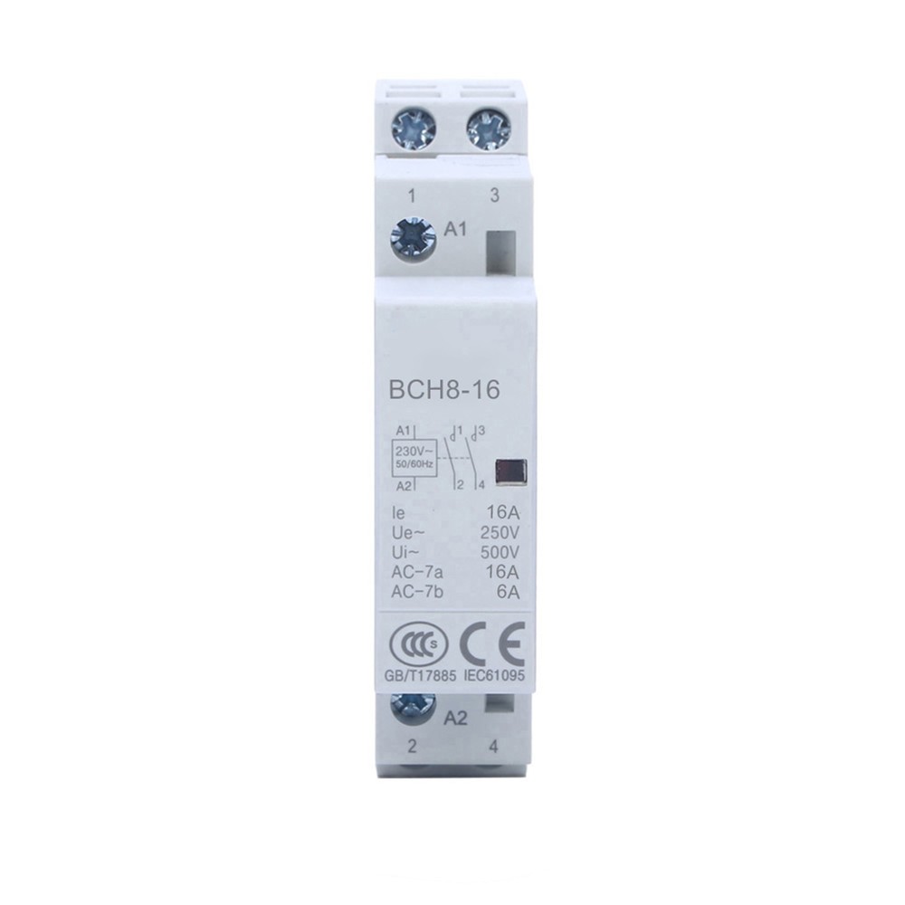 Household Contactor AC230V 2P 16A 2NO Rail Mounting Modular Contactor Automatic