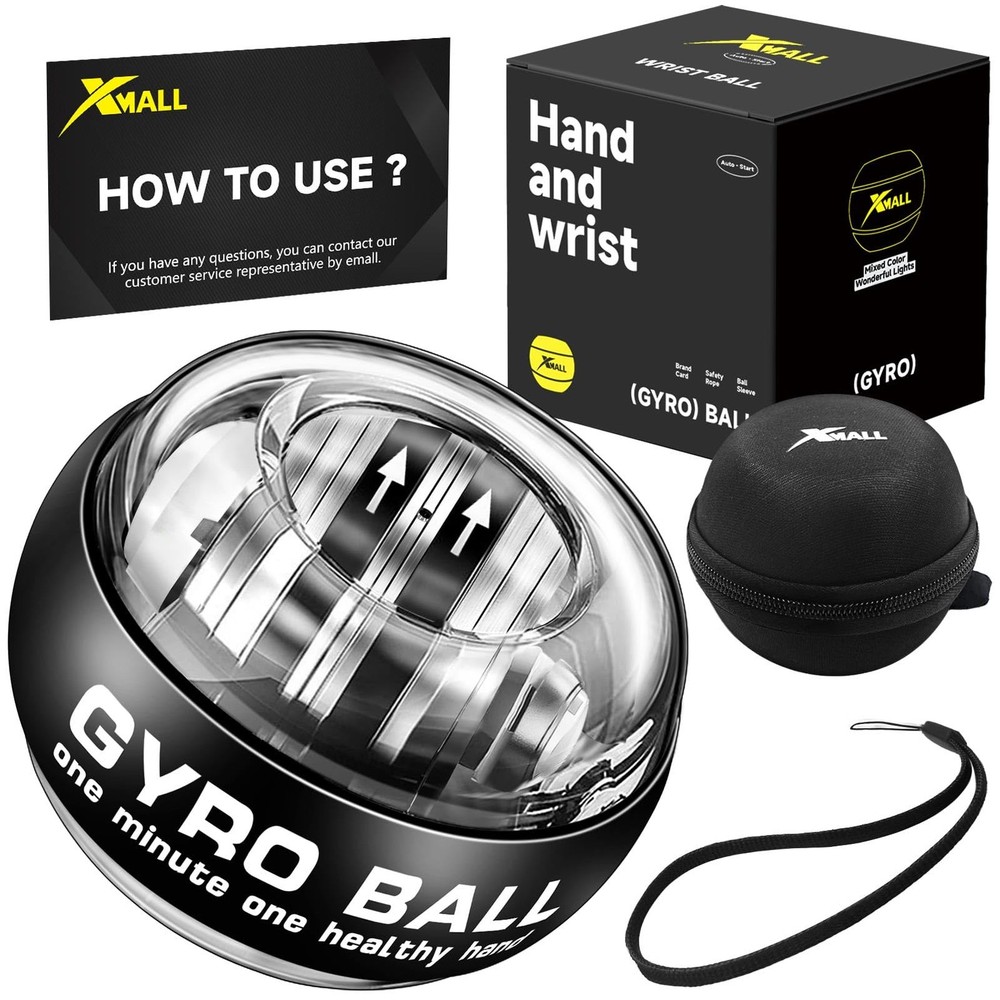 XMALL Torque Ball Hand Exerciser, Grip Strength Trainer, Black Without Light