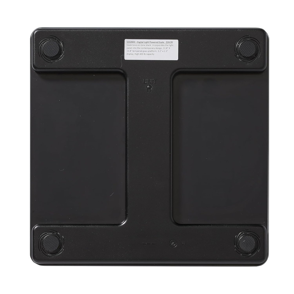 Light Powered Digital Bath Scale, Large and Durable Platform, Light Powered Pane