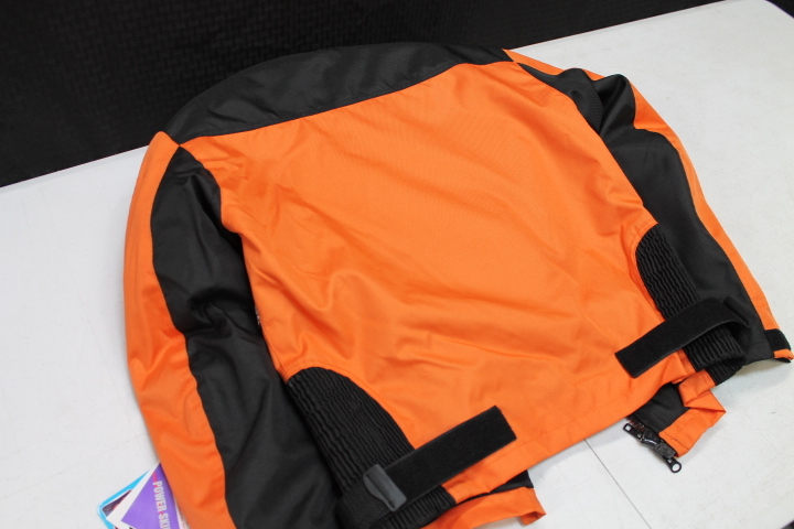 NEW MEDIUM ORANGE WATERPROOF POLYESTER ARMOR MOTORCYCLE JACKET *JACKET RUN SMALL
