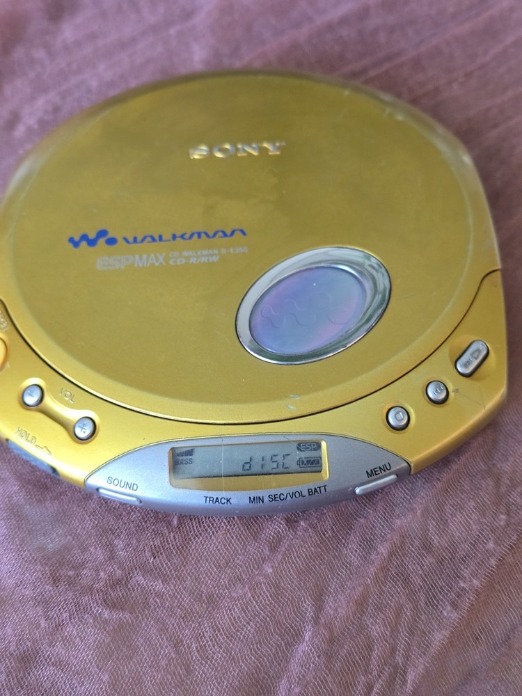 Sony Walkman D-E350 Portable CD Player ESP MAX Gold Tested Working