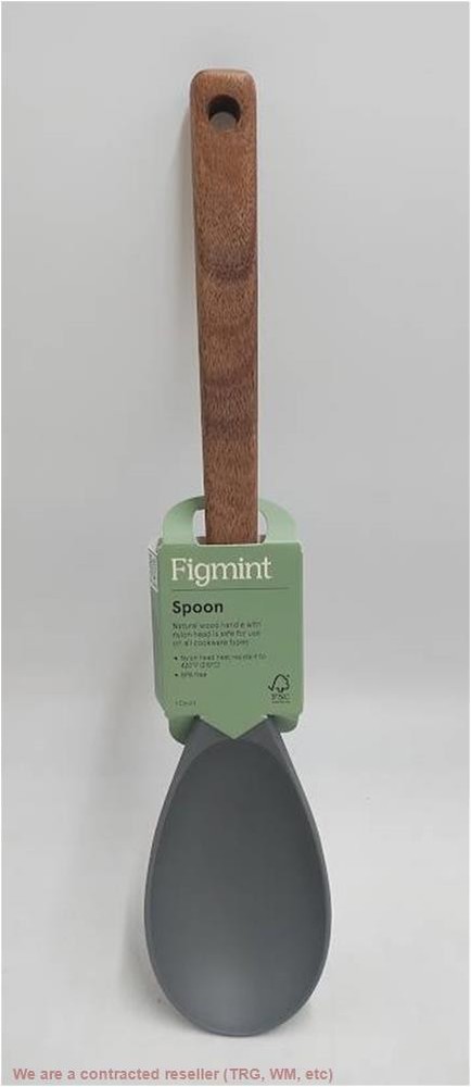 Acacia Wood/Nylon Solid Kitchen Spoon Gray - Figmint