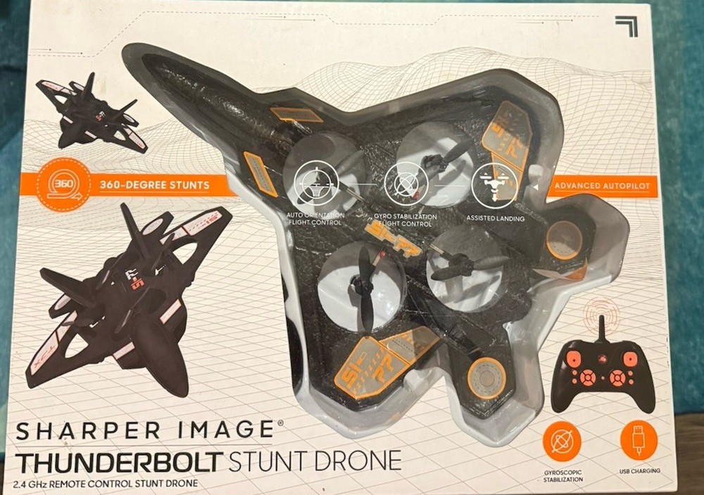 SHARPER IMAGE Thunderbolt Remote Control Stunt Drone, Standard Edition, 2.4 GHz