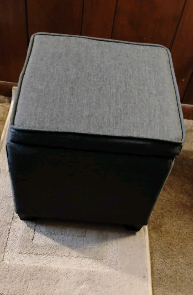 Dark Gray Footstool Storage Container/15"×15/ $15