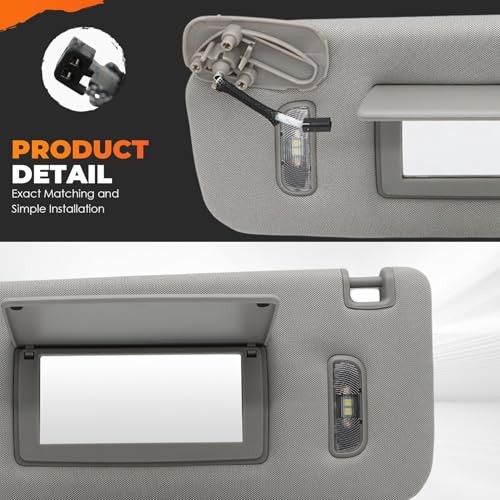 23459655 Gray Sun Visor Left Driver Compatible with Escalade/ESV Silverado