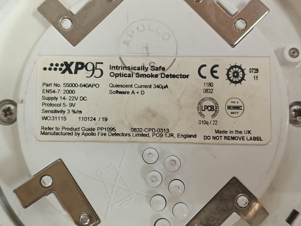 Apollo xp95 optical smoke detector 55000-640apo