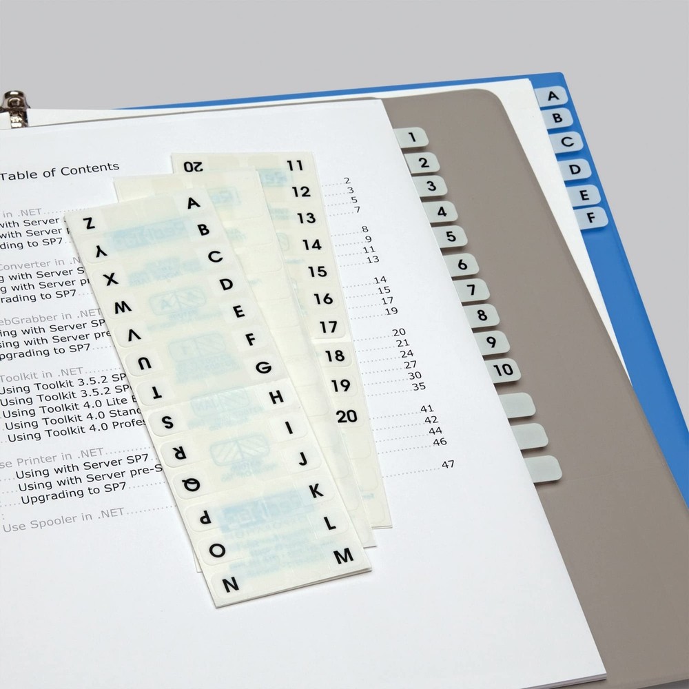 Write-On Index Tabs 104 Pack | 7/16 x 1 Inch Customizable Divider Tabs