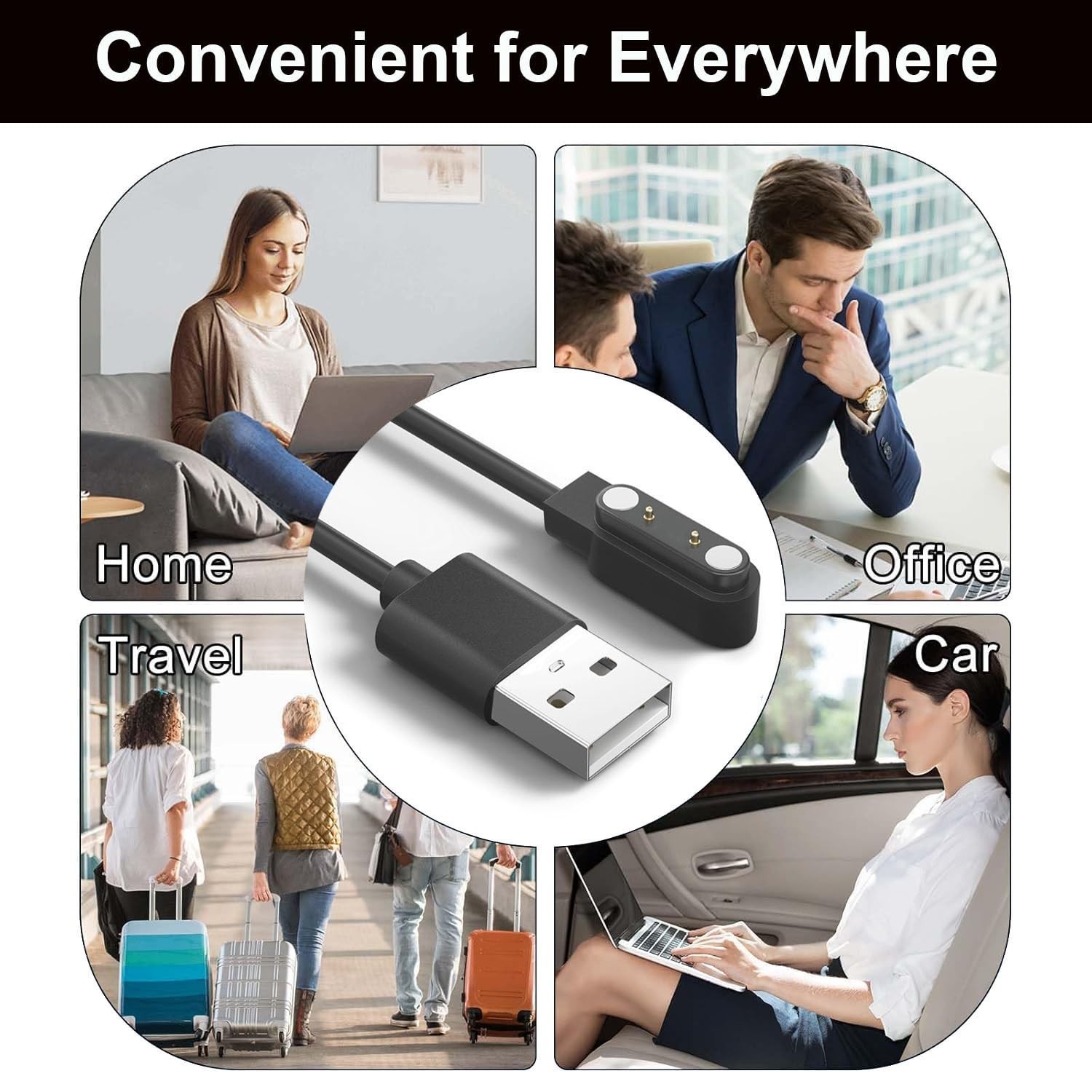 Xininyia 2-Pack Raycon Bone Conduction Headphones Magnetic USB Charger Rapid Cha