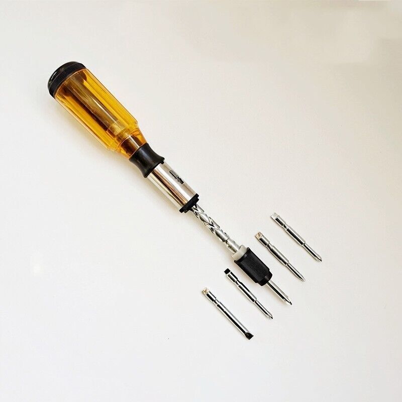 Push Pull Ratchet Screwdriver Spiral Ratchet Screwdriver with Replaceable Heads